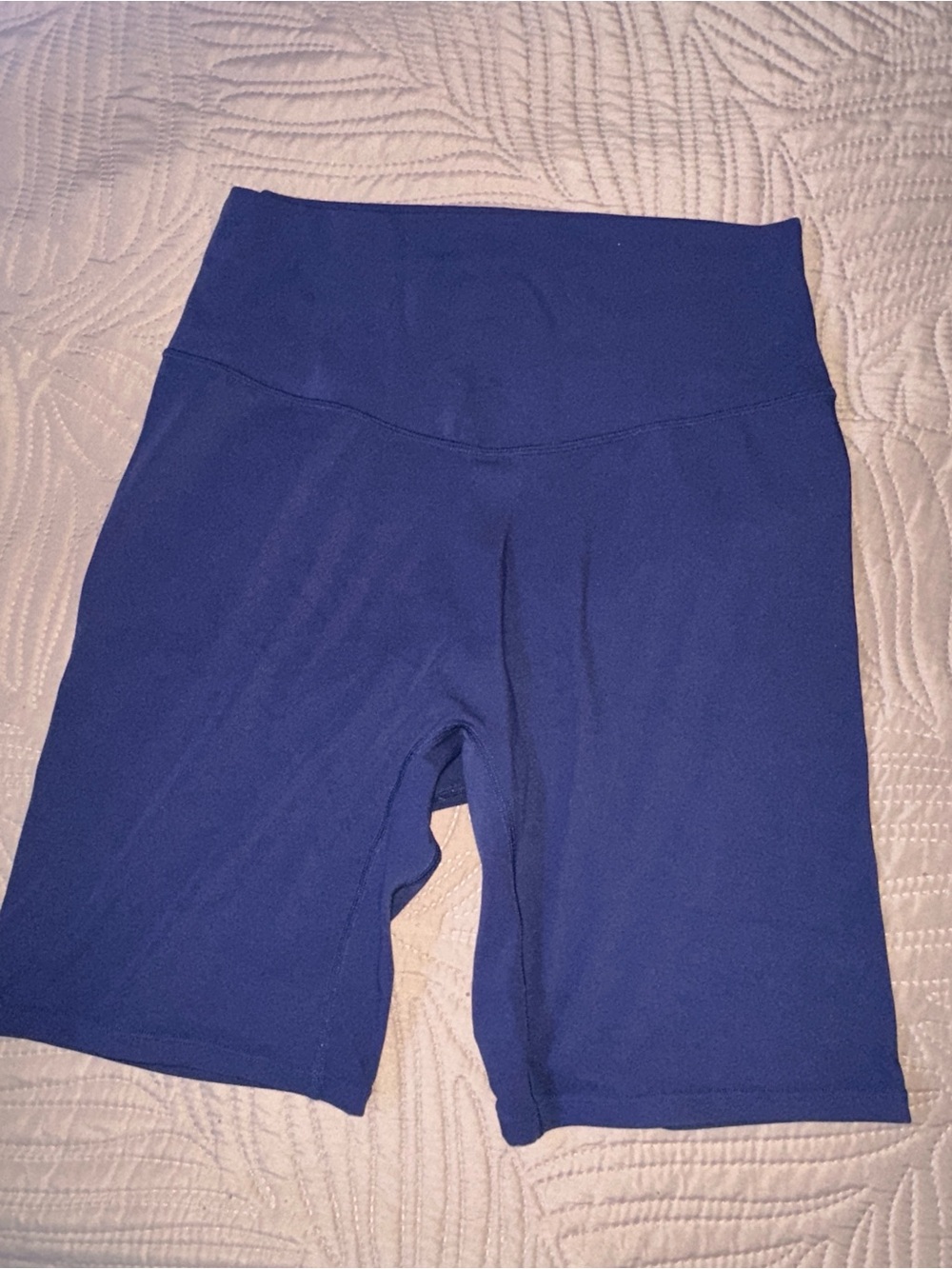 High-Rise Athletic Bike Shorts — Deep Blue